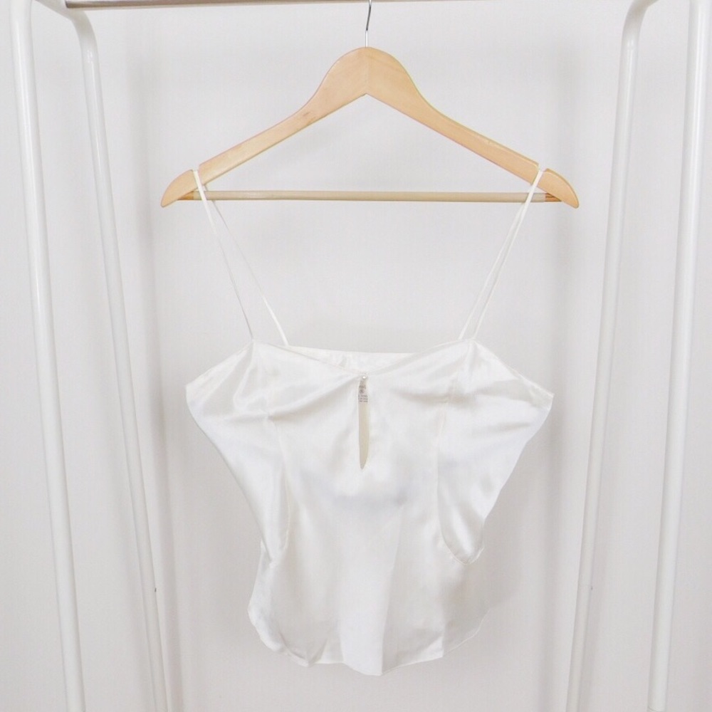Vintage White Silky Slip Blouse
